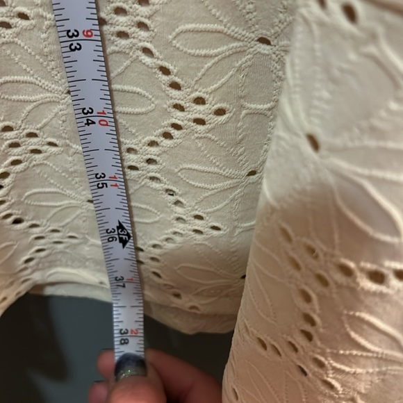 Ivory Eyelet Dress Boho Style Size Large - Picture 7 of 8